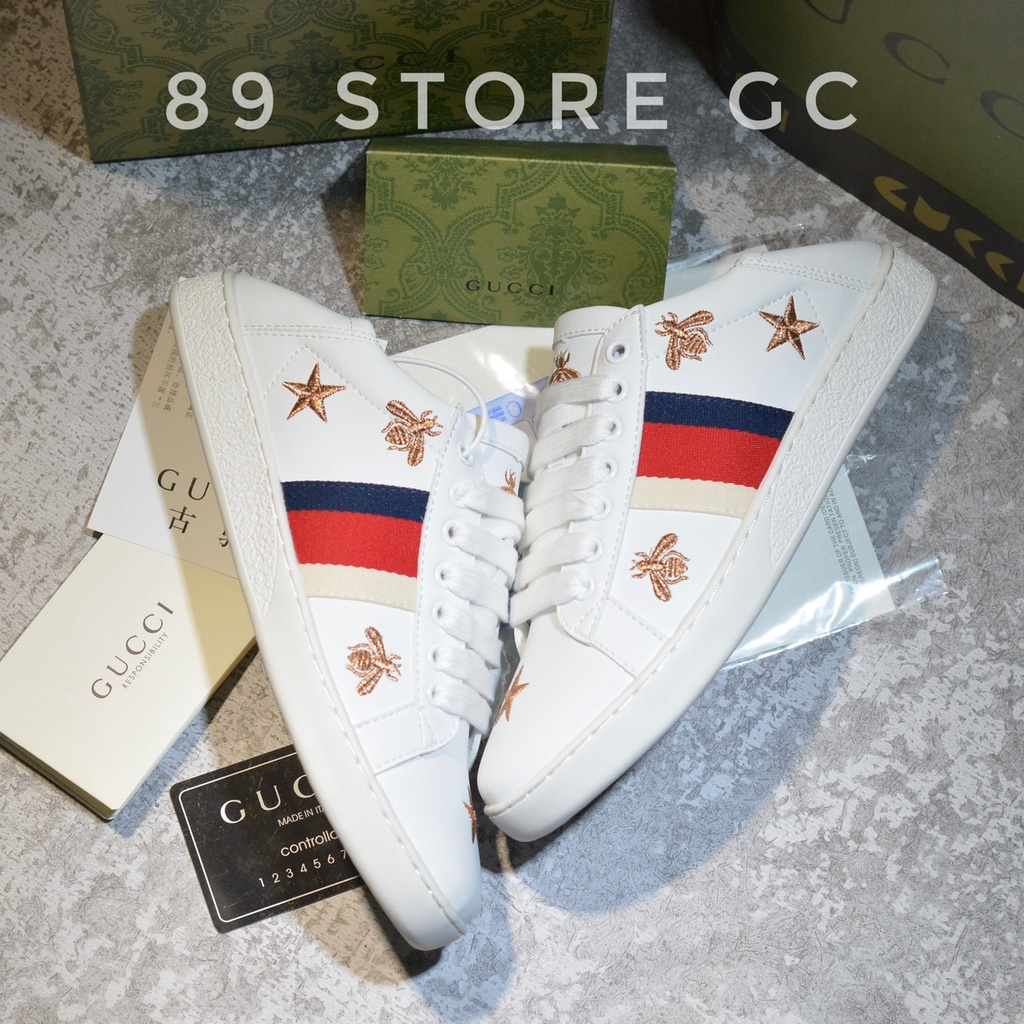 Giày thể thao GC ong sao thêu nổi, giày GC ong sao đạp gót cao cấp, bản xịn (chuẩn trung)