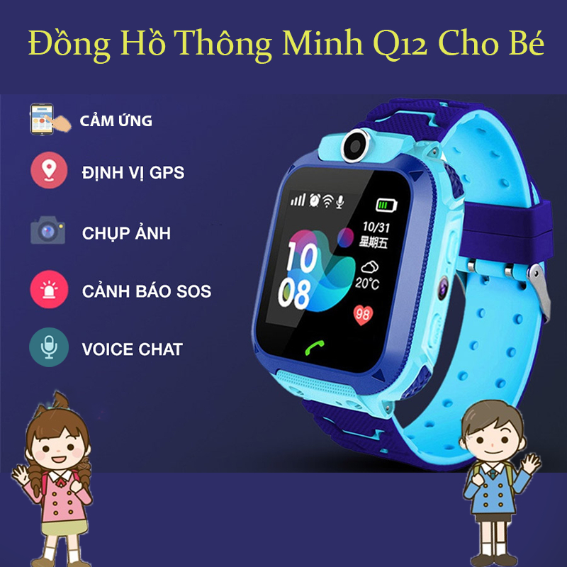 Đồng Hồ Thông Minh Trẻ Em Q12, Lắp Sim Nghe Gọi, Nhắn tin, Định Vị Từ Xa, Chụp Ảnh Cho Bé, Hỗ Trợ Đèn Pin Chiếu Sáng