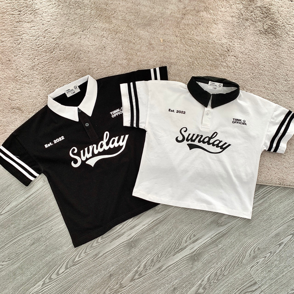 Áo polo Sunday Tay Sọc cho bé chất cotton co giãn 4 chiều