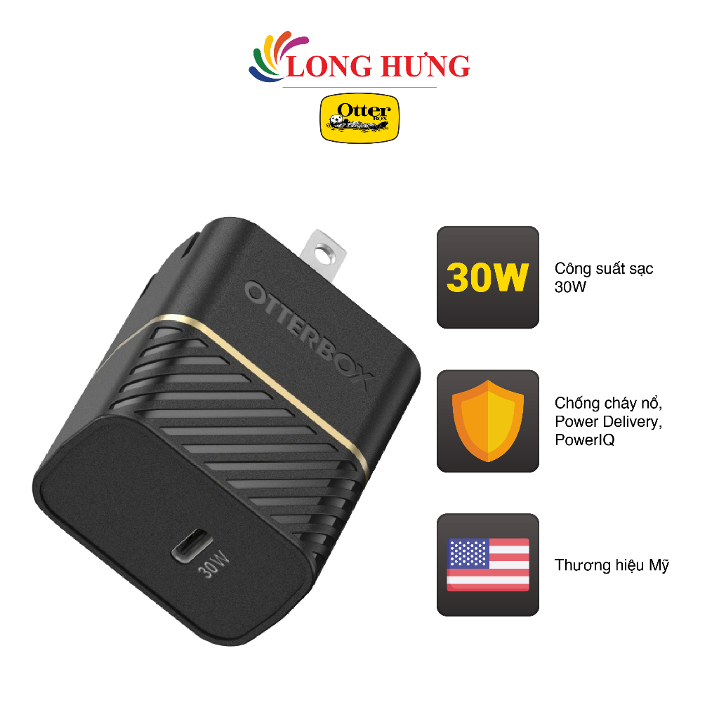 Cốc sạc Otterbox Wall Charger 1Type-C 30W 78-80216 - Hàng chính hãng