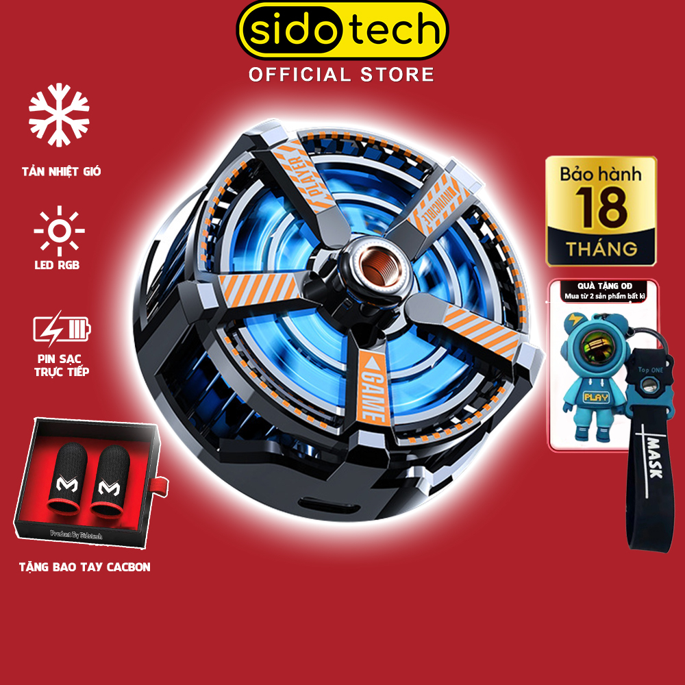 Quạt tản nhiệt điện thoại sò lạnh SIDOTECH CXA3 led gaming nam châm từ tính làm mát nhanh có gắn livestream chơi game