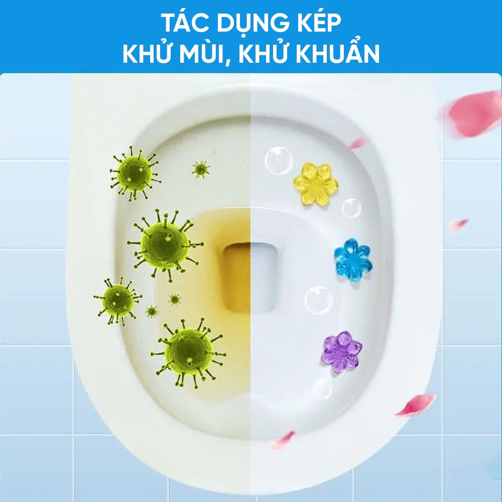 Gel Thơm Làm Sạch Khử Mùi Cho Bồn Cầu Nhà Vệ Sinh, Gel Bồn Cầu Diệt Khuẩn Dạng Thạch Hình Bông Hoa 88281 Siêu Thị Nhật