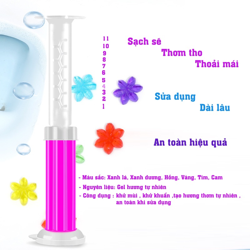 Gel Thơm Làm Sạch Khử Mùi Cho Bồn Cầu Nhà Vệ Sinh, Gel Bồn Cầu Diệt Khuẩn Dạng Thạch Hình Bông Hoa 88281 Siêu Thị Nhật