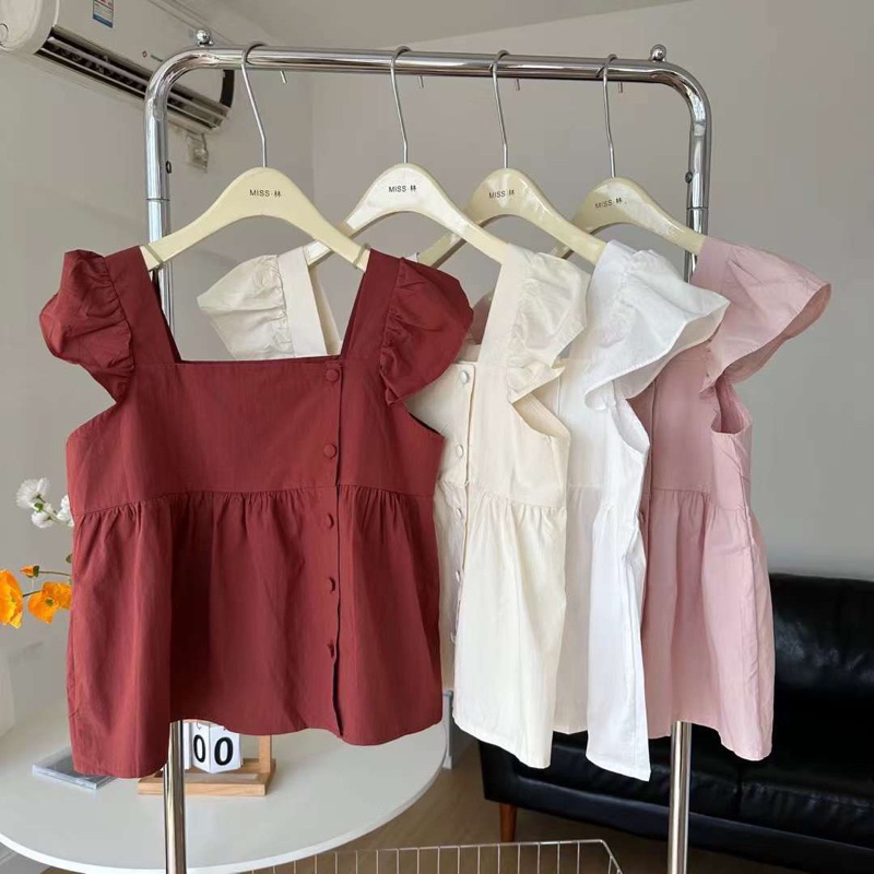 Áo babydoll cánh tiên cài cúc dễ thương qc