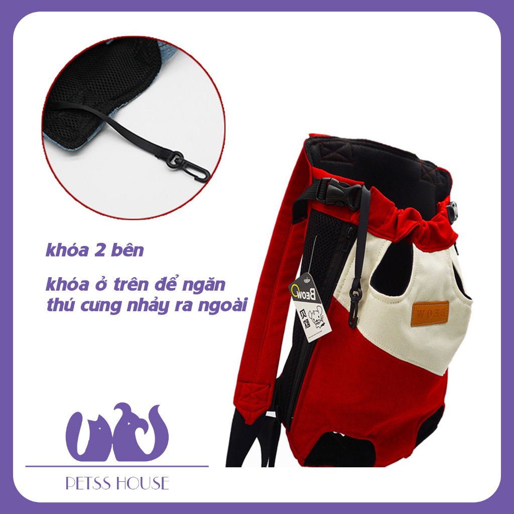 Địu Mèo - Địu Chó - Balo Đựng Chó Mèo Đi Chơi - Balo Mèo Dễ Thương Dành Cho Người Mới Nuôi Mèo