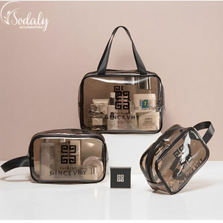 Set 3 túi trong suốt đựng đồ, mỹ phẩm du lịch sang trọng [ sodaly ]