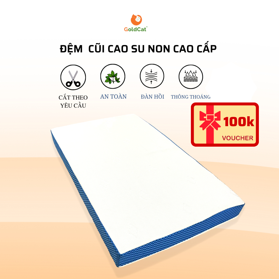 Đệm Cũi Cao Su Non Cho Bé Sơ Sinh GoldCat, Hỗ Trợ Phát Triển Xương Toàn Diện, Độ Dày 5cm, Đa Dạng Kích Thước.