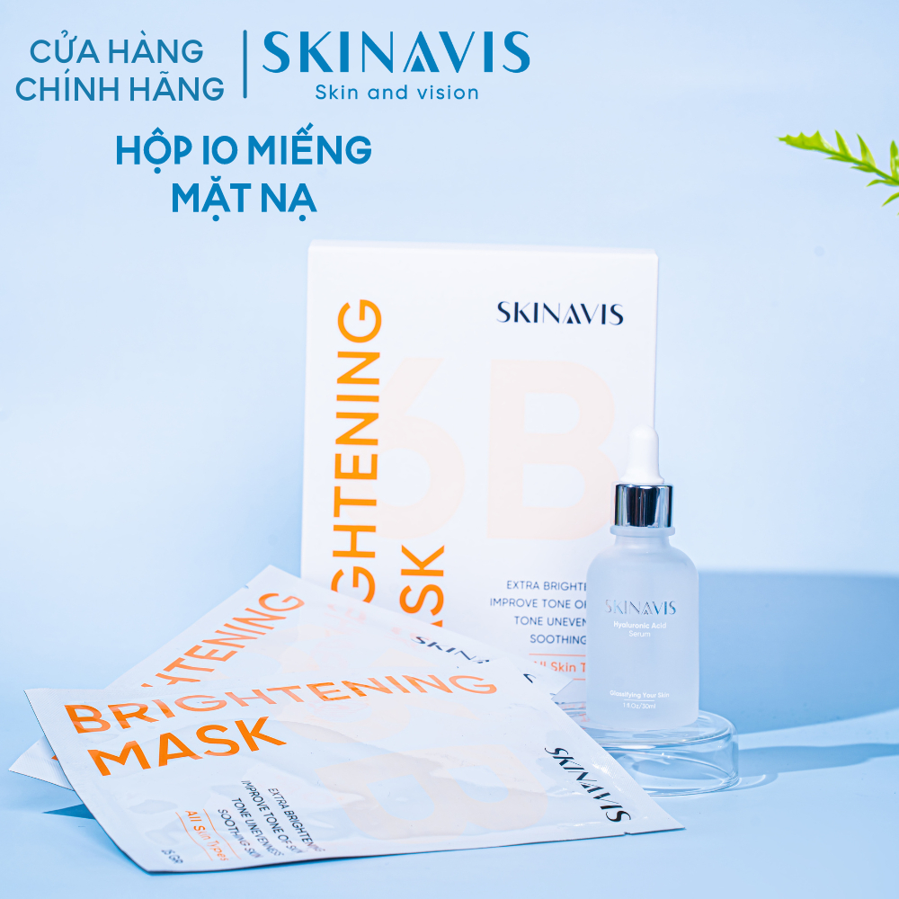 [SKINAVIS OFFICIAL] Mặt nạ trắng da Skinavis Brightening Mask - Hộp 10 miếng
