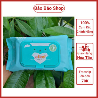 Khăn giấy ướt AIKO 100 tờ Hồng không mùi - Xanh kháng khuẩn