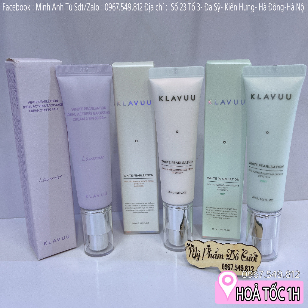 Kem Lót Klavuu White Pearlsation Ideal Actress Backstage Cream SPF30 PA++ 30Ml [Chính Hãng]