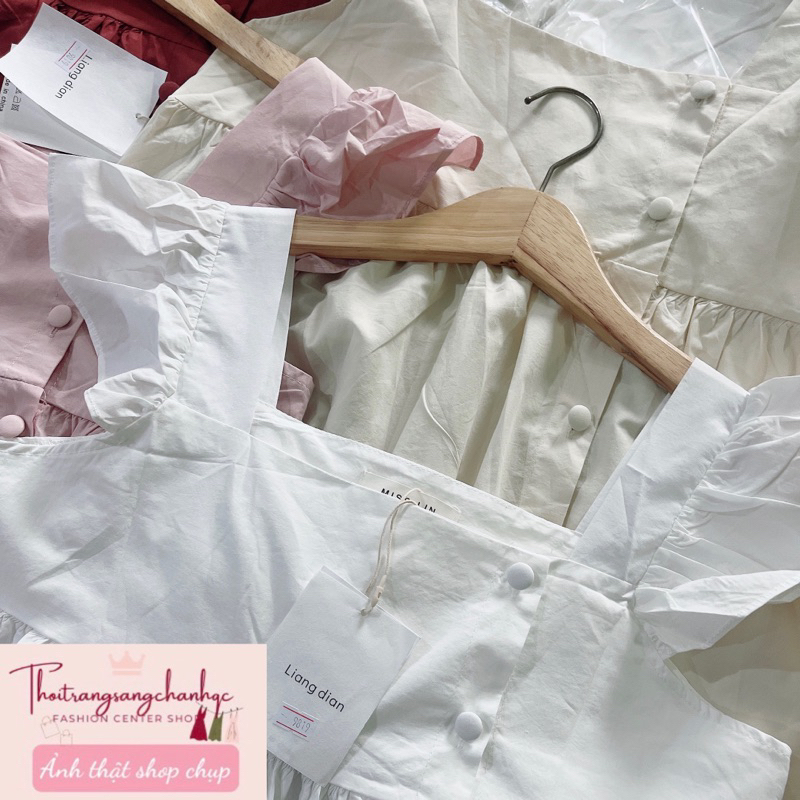 Áo babydoll cánh tiên cài cúc dễ thương qc