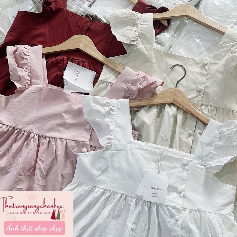 Áo babydoll cánh tiên cài cúc dễ thương qc