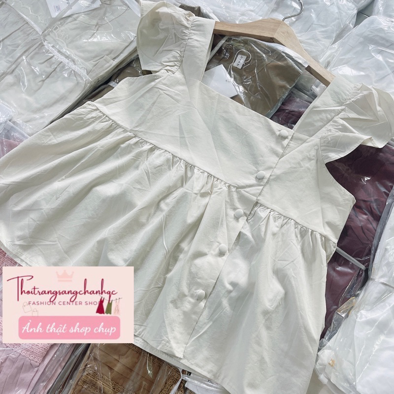 Áo babydoll cánh tiên cài cúc dễ thương qc
