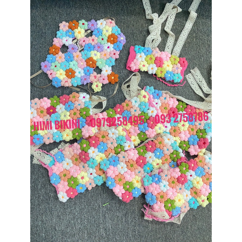 ÁO LEN MÓC HOA croptop NHIỀU MÀU có sẵn