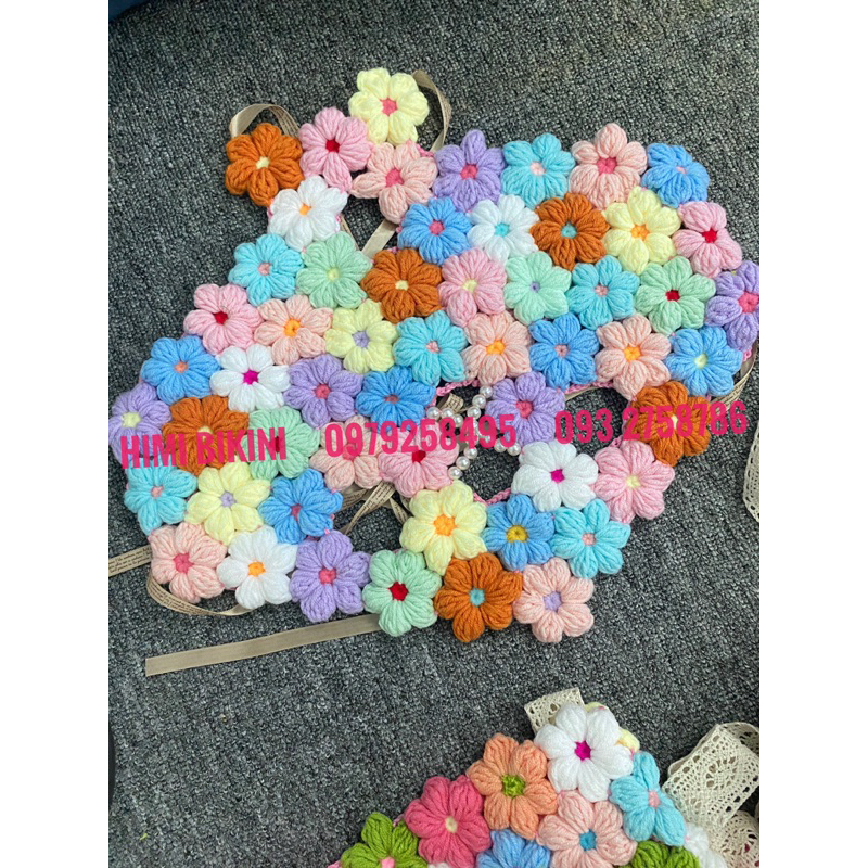 ÁO LEN MÓC HOA croptop NHIỀU MÀU có sẵn