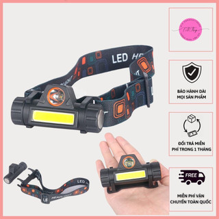 Đèn pin đội đầu siêu sáng 2 bóng 101 - đèn kèm pin,đèn đội đầu mini siêu sáng