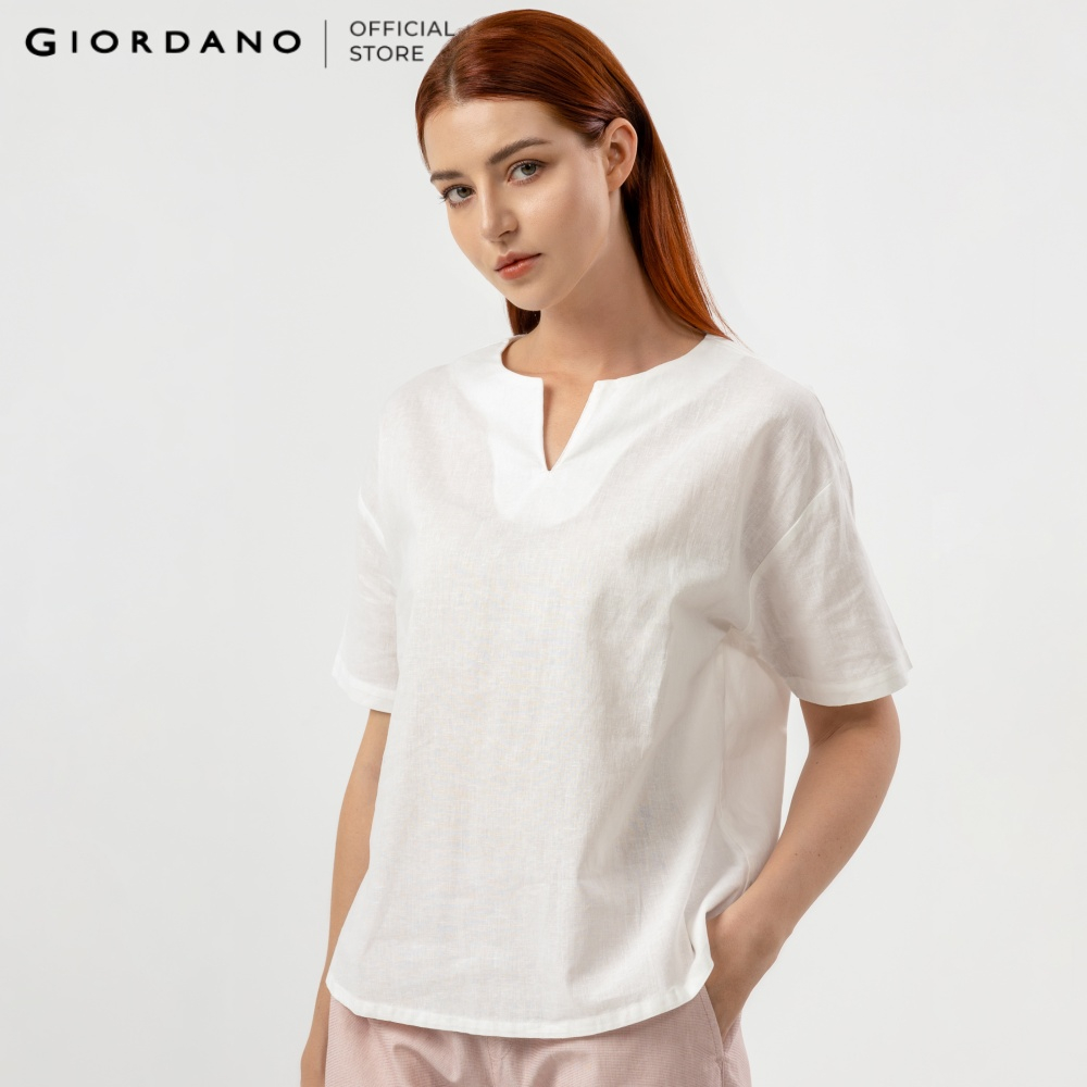 Áo Sơ Mi Linen Ngắn Tay Nữ Giordano 05340214