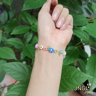 Vòng Tay Hạt Cườm Hình Hoa Màu Xanh Vòng Đeo Tay Cho Nữ TK3179