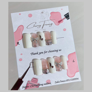 081 Nailsbox- Móng tay giả thiết kế 10 móng sang chảnh-(quà tặng 4 món kèm theo)