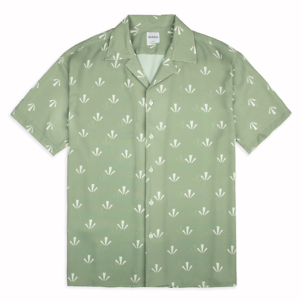 Áo sơ mi nam ngắn tay cổ vest BRUSH CUBAN SHIRT vải Silk Kate trẻ trung, sang trọng - HUSSIO