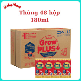 Thùng 48 hộp sữa nutifood grow plus đỏ pha sẵn 180ml