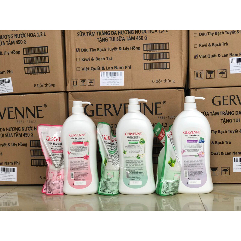 Sữa tắm Gervenne 1.2L - Tặng Túi sữa tắm 450g