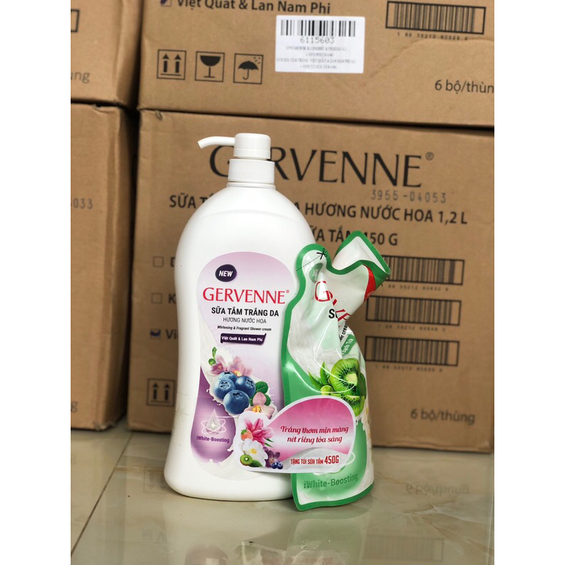 Sữa tắm Gervenne 1.2L - Tặng Túi sữa tắm 450g