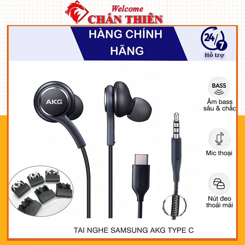 Tai nghe Samsung AKG Có dây Type C nhét Tai chống ồn có mic In Ear Cho PC và các dòng điện thoại [AKG ZIN]