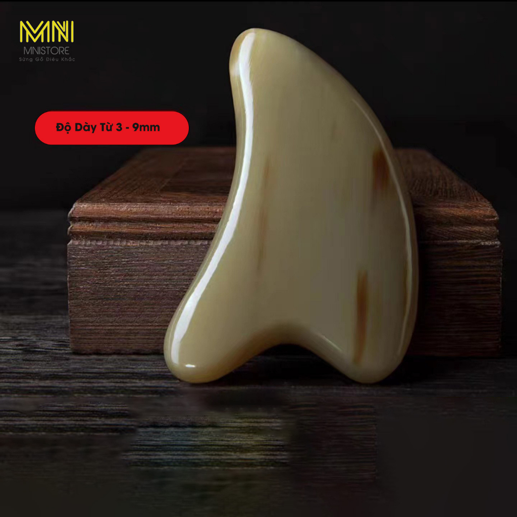 Dụng cụ massager sừng tim kích thước 6,5-9,5cm dày 4mm-1cm massage da mặt,giảm quầng thâm bọng mắt, giảm sưng