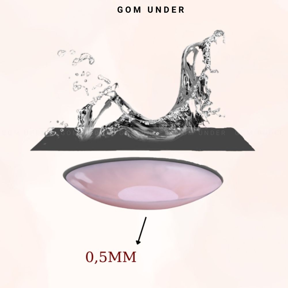 Miếng dán ngực, dán ti nhũ hoa silicon tàng hình cao cấp không lộ viền siêu dính  GOM UNDER - SA-1222-HOPDO