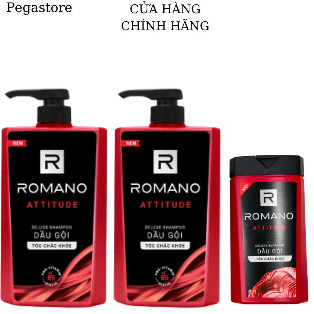 Dầu gội đầu ROMANO dầu gội nam Attitude Deluxe Shampoo Romano đỏ 650g