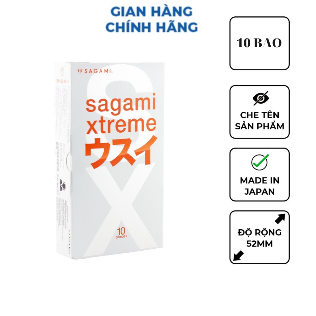 Bao Cao Su Siêu mỏng Sagami Nhật Bản tùy chọn phân loại hộp 10 chiếc