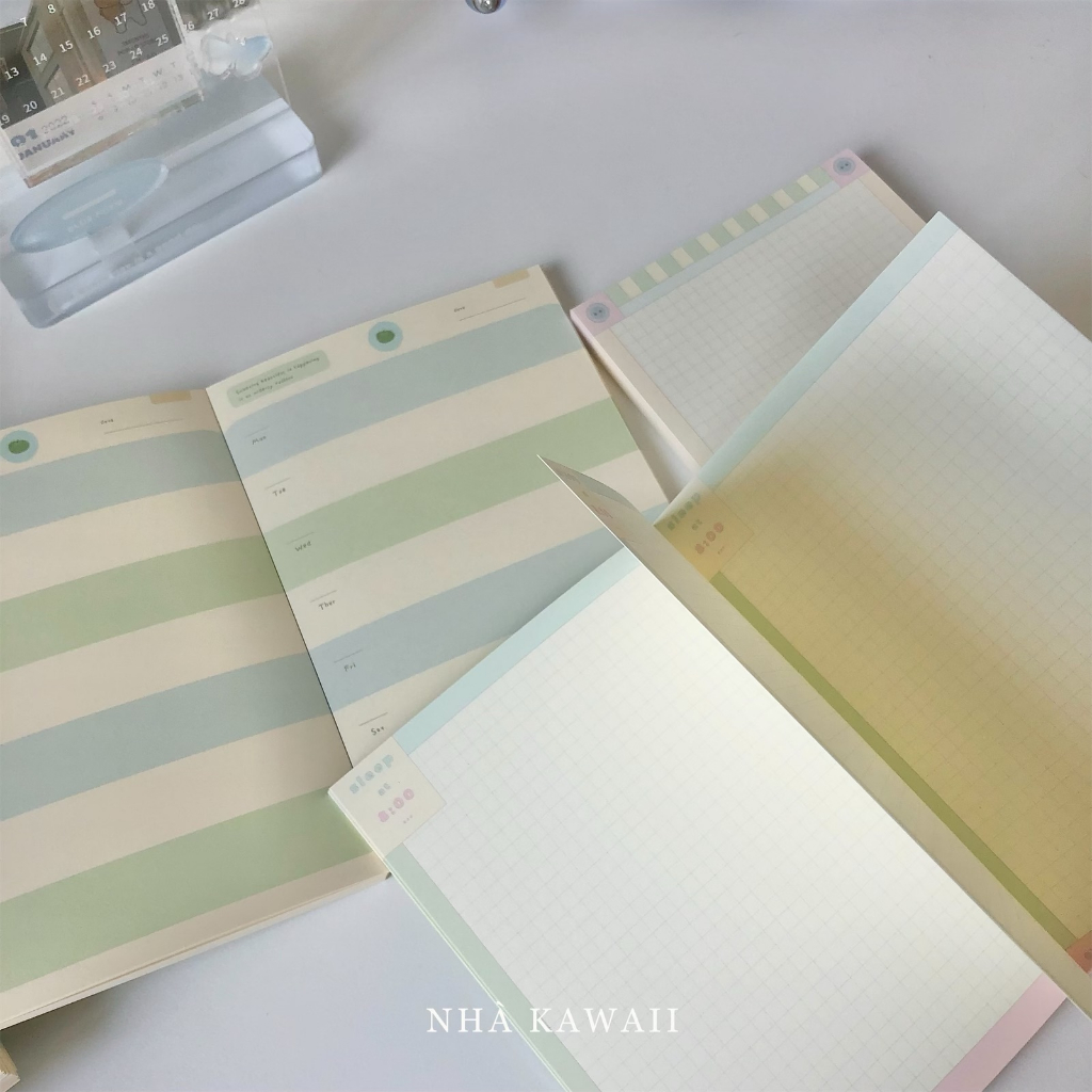 Giấy note ghi chú BECOOD size A6 màu pastel