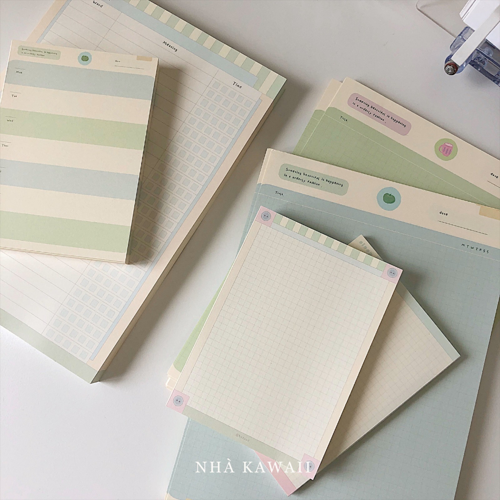 Giấy note ghi chú BECOOD size A6 màu pastel