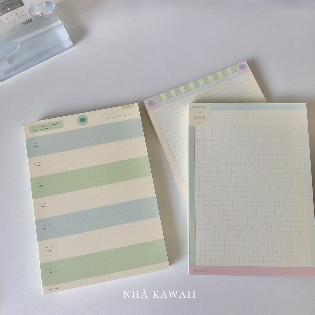 Giấy note ghi chú BECOOD size A6 màu pastel