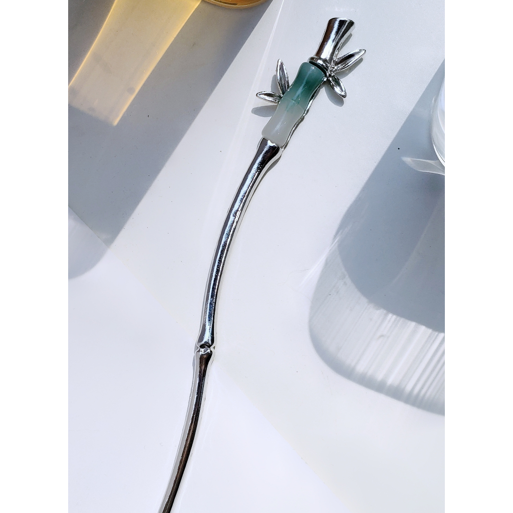 Trâm Cài Tóc Hình Dáng Tre Bạc Thanh Lịch Sang Trọng Phong Cách Trung Quốc