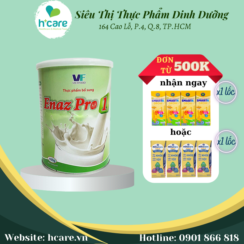 Sữa Bột Enaz Pro 1 - 400g - Giảm Protein Cho Người Suy Thận