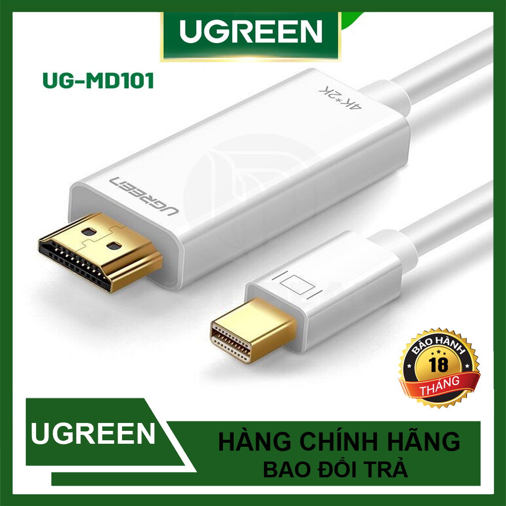 Cáp chuyển đổi Thunderbolt 2 to HDMI Ugreen MD101 10404 dài 2m cho laptop táo kết nối tivi Chính Hãng