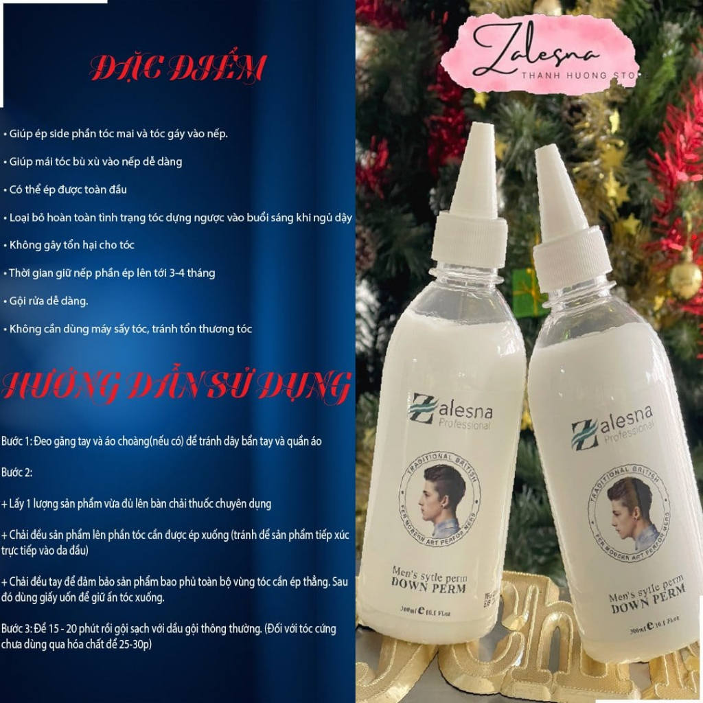 Combo Kem Ép Side Ép Tóc Mai Cho Nam Zalesna Kèm Bộ Dụng Cụ Làm Tóc  -