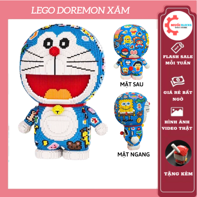 Mô hình lắp ráp Doremon 55cm Bộ đồ chơi lắp ráp 3D decor trang trí Doremon 55cm hãng Xinz - Muối blocks