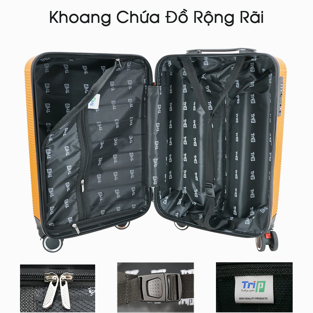 Vali size 28inch hàng chính hãng Trip bảo hành 5 năm model P808, tặng kèm gối cổ, name tag và dây đai bảo vệ hành lý