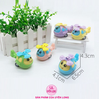 Đồ chơi máy bay trực thăng mini chạy cót, chạy đà cho bé, đồ chơi trẻ em, nhiều màu, nhựa an toàn cho trẻ