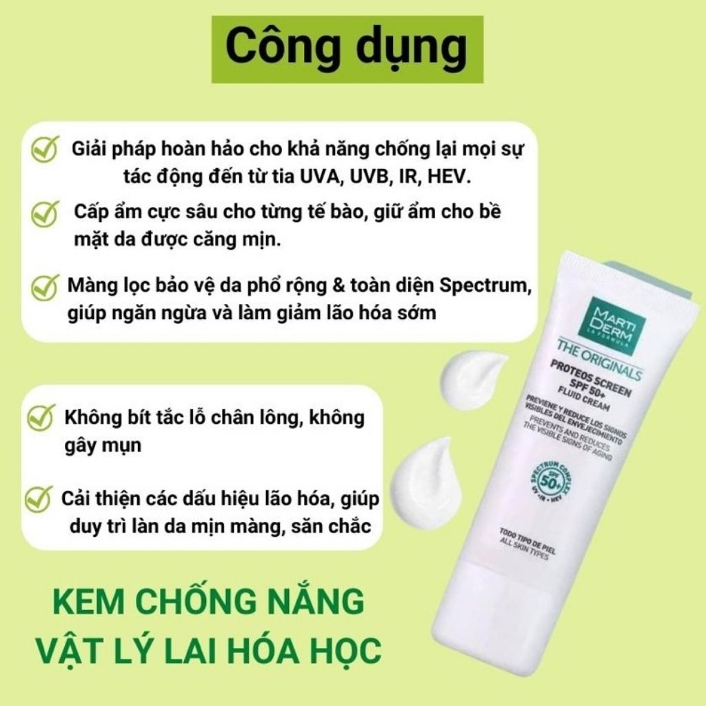 Kem Chống Nắng Marti Derm The Originals Proteos Screen 40ml