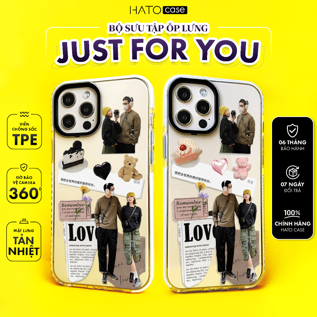 Ốp in theo yêu cầu HATO Case in ốp cặp đôi, quà tặng couple, bạn thân cho nhiều dòng máy iPhone, Samsung, Xiaomi, OPPO