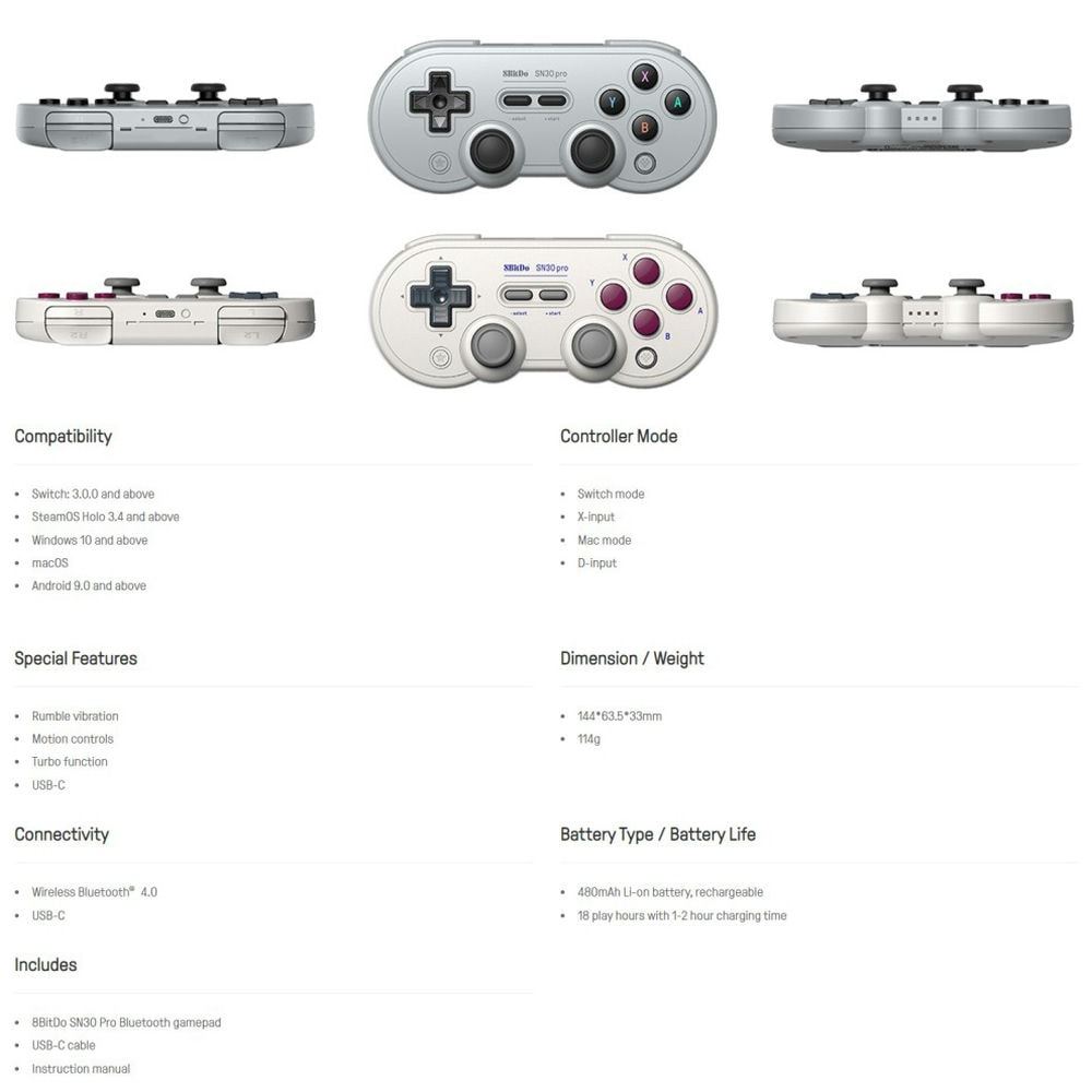 Tay 8Bitdo Sn30 Pro Bluetooth 80DM