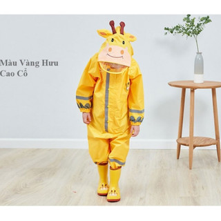 Bộ áo mưa áo liền quần ếch và hươu cao cổ siêu Cute cho bé từ 2-6 tuổi