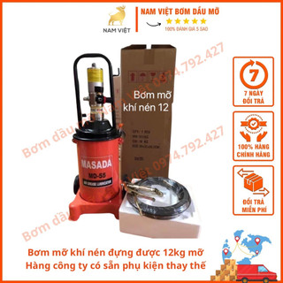 Máy bơm mỡ khí nén, bơm mỡ hơi Masada, dung tích 12 lít