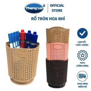 Rổ nhựa tròn hoa size nhí - đa năng công dụng - đựng đũa, bút viết