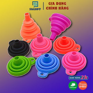 Phễu silicon rót nước gấp gọn, phễu chiết mỹ phẩm, nước hoa, dầu ăn, gia vị an toàn