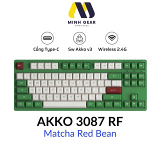 Bàn phím cơ AKKO 3087 RF Matcha Red Bean (2.4Ghz / AKKO sw v3) - Hàng chính hãng